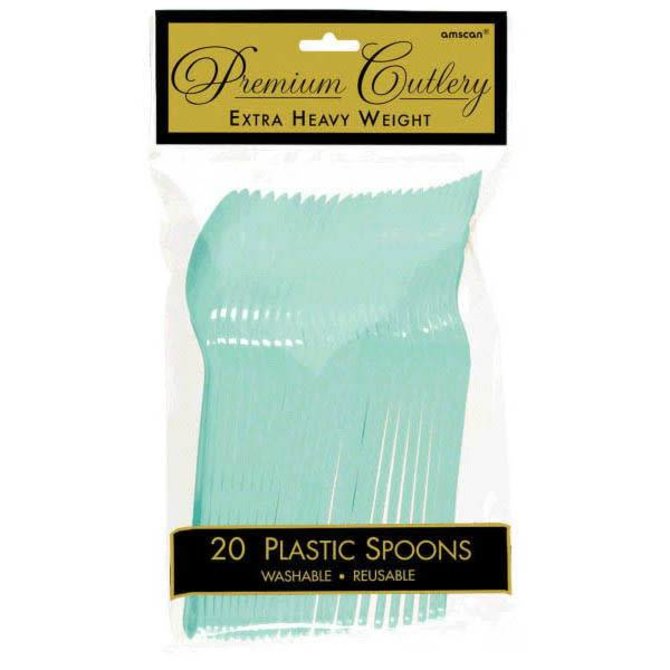 Robin's Egg Blue Premium Heavy Weight Plastic Spoons 20ct