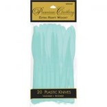 Robin's Egg Blue Premium Heavy Weight Plastic Knives 20ct