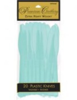 Robin's Egg Blue Premium Heavy Weight Plastic Knives 20ct