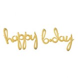 Foil Balloon Script Phrase "Happy Birthday" - Gold
