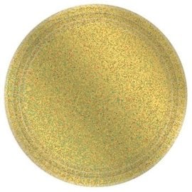 Round Prismatic Plates, 9" - Gold
