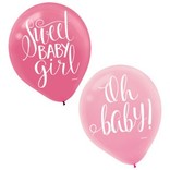 Floral Baby Latex Balloons- Asst Colors 15Ct