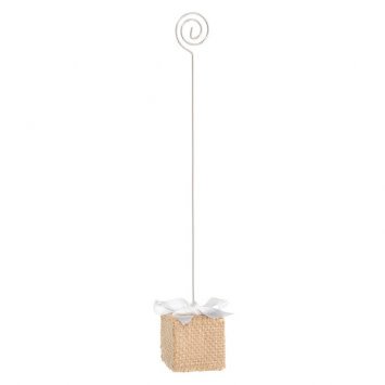 Table Card Holder Burlap with Ribbon