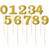 Table Number Picks- Gold Glitter (Tables 1-12)