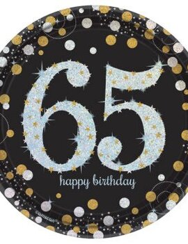 Sparkling Celebration 65 Round Prismatic Plates, 7", 8ct