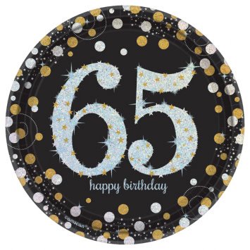 Sparkling Celebration 65 Round Prismatic Plates, 7", 8ct