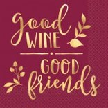 Good Wine & Good Friends Beverage Napkins 16ct.
