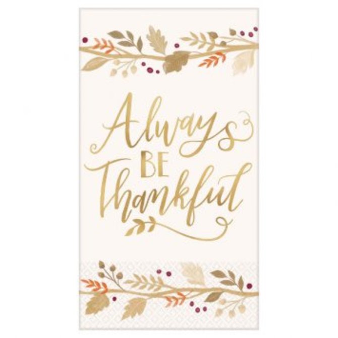 Always Be Thankful Guest Towel 16ct