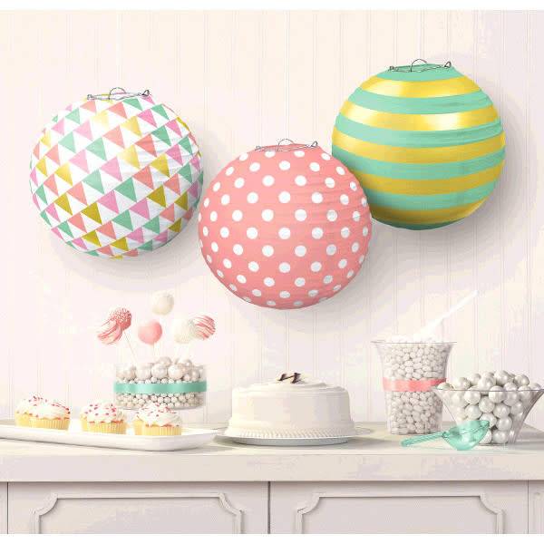 Round Paper Lanterns - Pastel