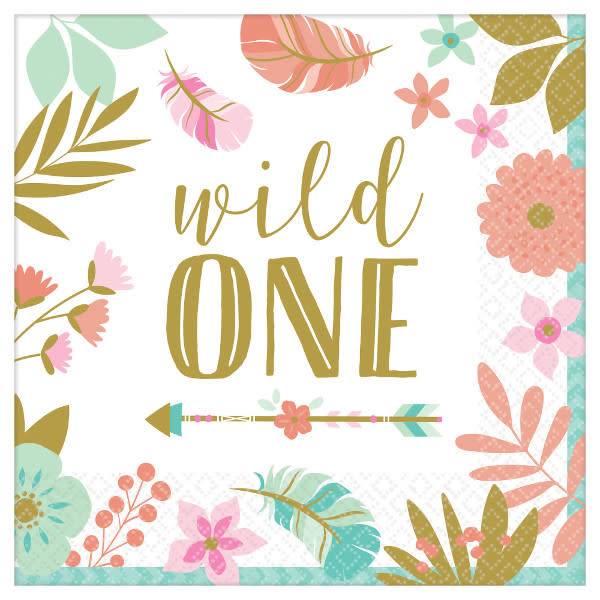 Boho Birthday Girl Luncheon Napkins - 1st Birthday 16CT