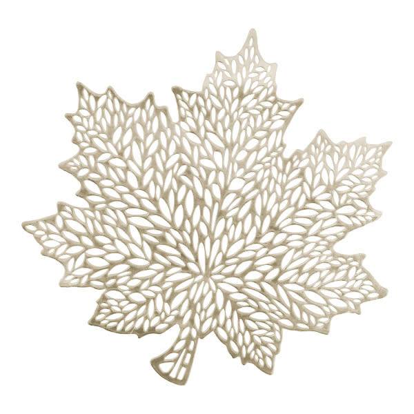 Vinyl Leaf Placemat - Gold