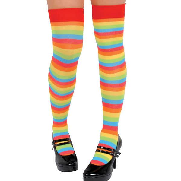 Rainbow Striped Over The Knee Socks