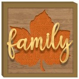 Family with Die cut Leaf Hanging Sign 12"X12"