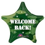 Welcome Back Camouflage Star Balloon, 18"