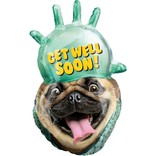 Get Well Pug Balloon, 32"