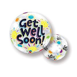 Get Well Bubble Balloon, 22"