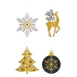 Tape - On Christmas Paper Tags - Gold/Silver-12ct