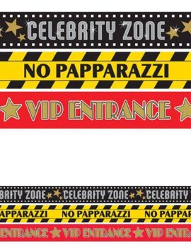 Hollywood Glossy Plastic Party Tape      30' long, 3 designs