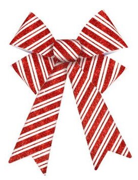 Candycane Glitter Bow-13"