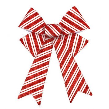 Candycane Glitter Bow-13"