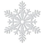 Large Glitter Plastic Snowflake Decoration - Silver-11"