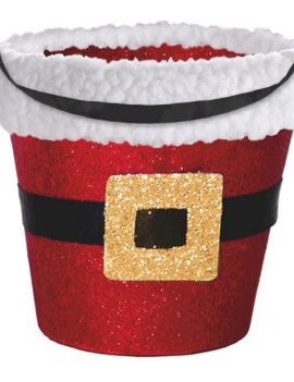 Santa Glitter Bucket w/Cello