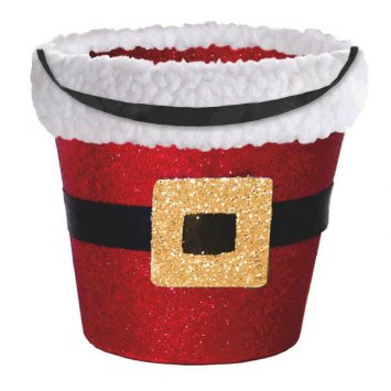 Santa Glitter Bucket w/Cello