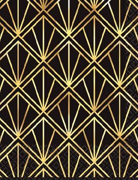Hollywood Glitz & Glam Beverage Napkins, Hot-Stamped  16ct
