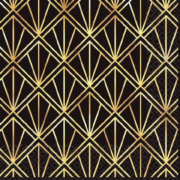 Hollywood Glitz & Glam Beverage Napkins, Hot-Stamped  16ct