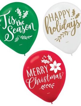 Traditional Christmas Balloons-15ct