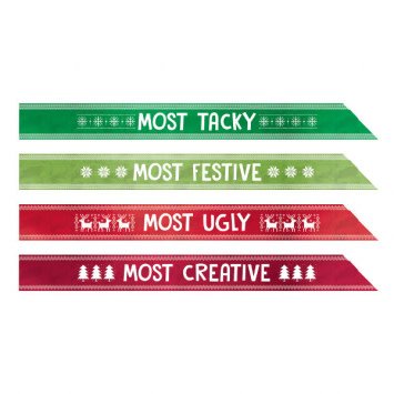 Ugly Sweater Sashes-4ct