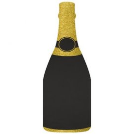 Glitter Gold Champagne Bottle Chalkboard Easel Sign