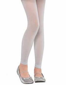 Silver Footless Tights - Child