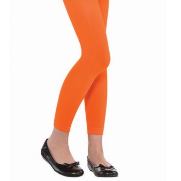 Orange Footless Tights - Child