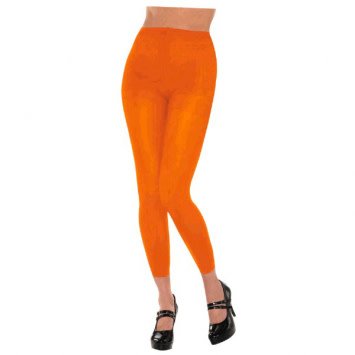 Orange Footless Tights-Adult