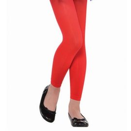 Red Footless Tights - Child