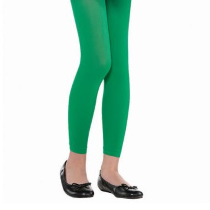 Green Footless Tights - Child