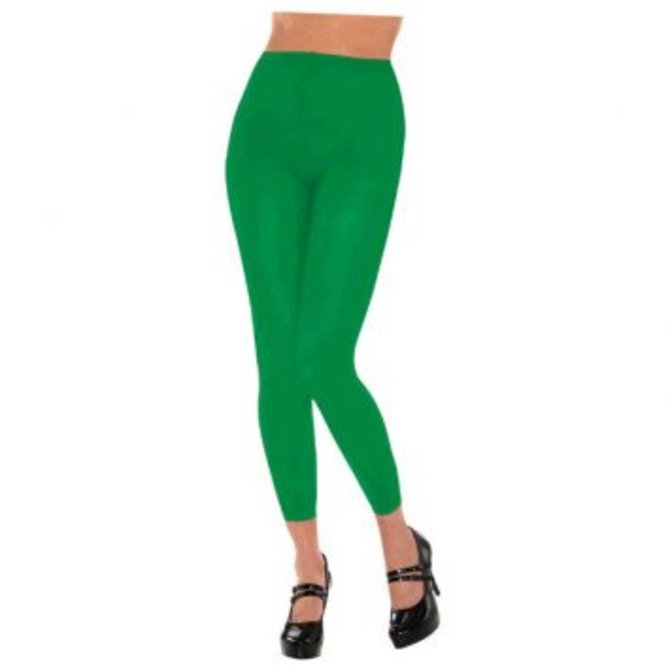 Green Footless Tights-Adult