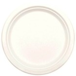 Natural Sugar Cane White Round Plates, 10"  50ct