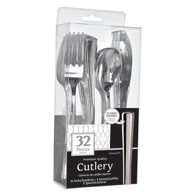 Premium Cutlery Asst. - Stainless Silver 32ct.