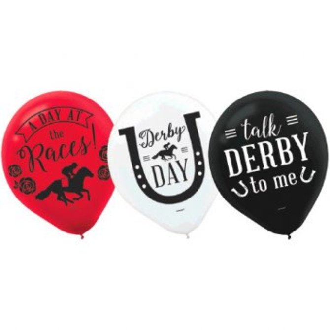 Derby Day 12" Latex Balloons, 15ct.