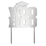 Woo Hoo Cake Topper - Silver