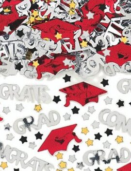 School Colors Embossed Metallic Confetti - Apple Red 2 1/2oz.