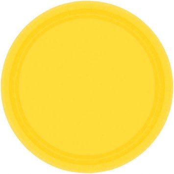 Yellow Sunshine Paper Plates, 7"