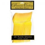 Yellow Sunshine Premium Heavy Weight Plastic Spoons 20ct