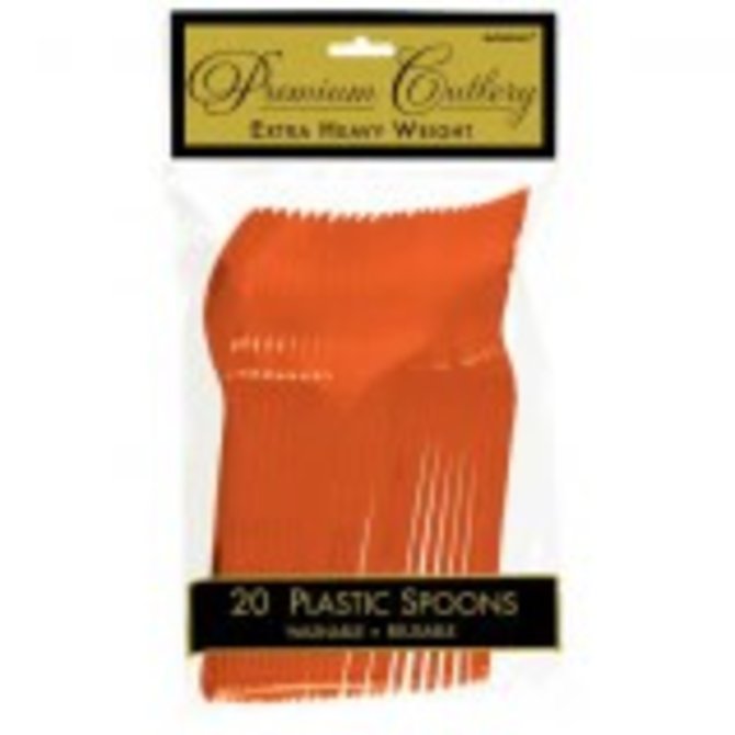 Orange Peel Premium Heavy Weight Plastic Spoons 20ct