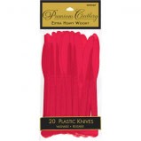 Apple Red Premium Heavy Weight Plastic Knives 20ct