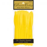 Yellow Sunshine Premium Heavy Weight Plastic Knives 20ct