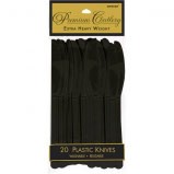 Jet Black Premium Heavy Weight Plastic Knives 20ct