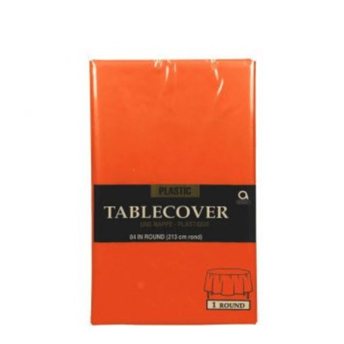 Orange Peel Round Plastic Table Cover, 84"